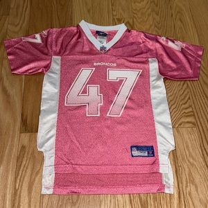 Reebox NFL Broncos #47 Lynch pink football jersey sz (7-8) 🏈
